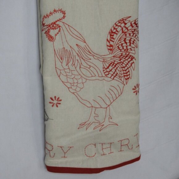 New  48” Christmas Tree Skirt Embroidered Chicken Hen Chicks Farm Farmhouse - Picture 2 of 4